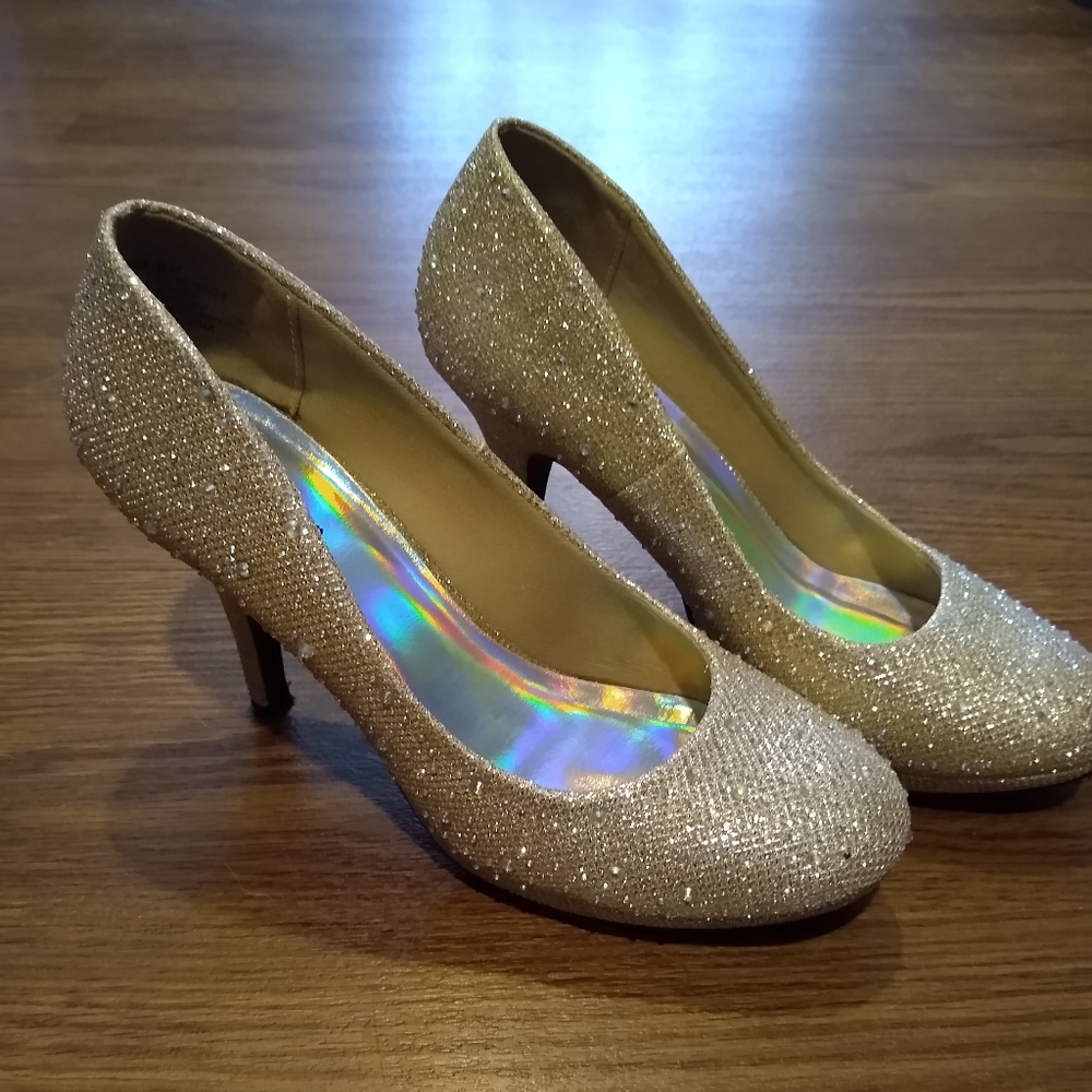 Gold Sparkly Heels
